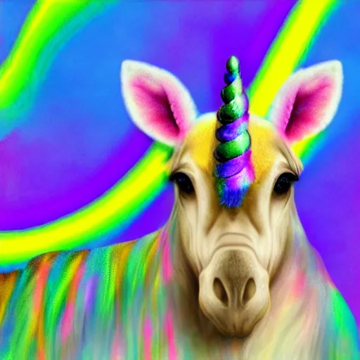Image similar to photo of a hybrid between a bee and a rainbow unicorn