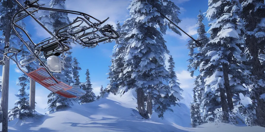 Prompt: spare parts for ski lift, fantasy style, 4 k,