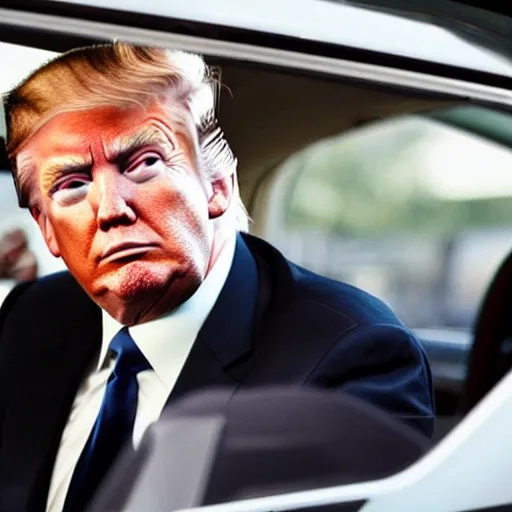 Image similar to photo of Donald Trump as Driver in Drive movie