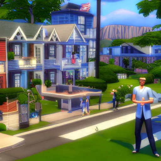 Prompt: a new sims 4 neighborhood for the game
