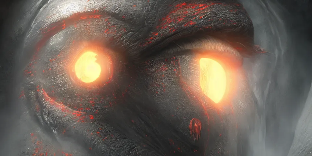 Image similar to eye of sauron, full view, popular on artstation, artstationhd, artstationhq 8 k, volumetric lighting, super focused, no blur, trending on artstation, ultra detailed, by artgerm and james gurney, greg rutkowski