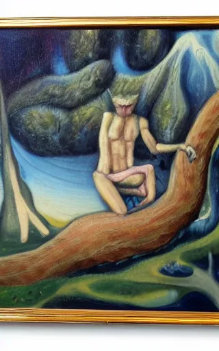 Image similar to yggdrasil and gods resting, nordic folk, oil painting