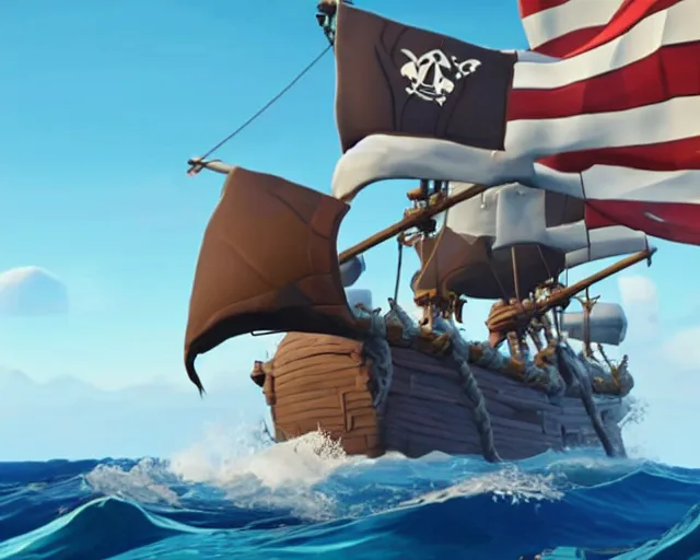 Image similar to a screenshot of Barack Obama in Sea of Thieves (2018)