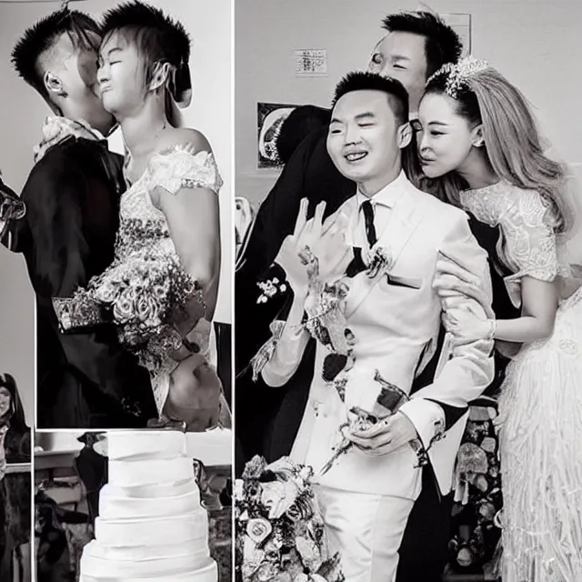 Image similar to justin sun marries cookie monster, instagram couple's professional wedding photography