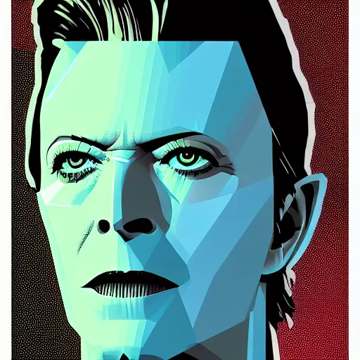 Image similar to individual david bowie portrait fallout 7 6 retro futurist illustration art by beeple, sticker, colorful, illustration, highly detailed, simple, smooth and clean vector curves, no jagged lines, vector art, smooth andy warhol style
