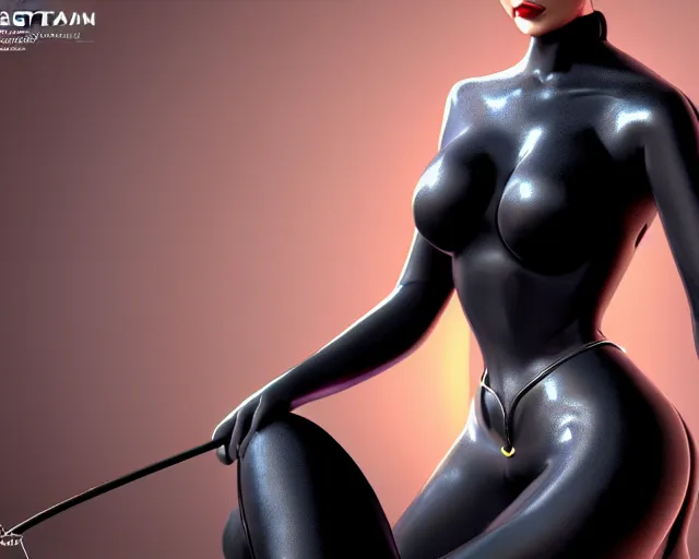 Image similar to Catwoman Playboy Centerfold, Full Figure, 8K, octane render, HDR, photorealistic, volumetric lighting, Hyperrealistic-H 960