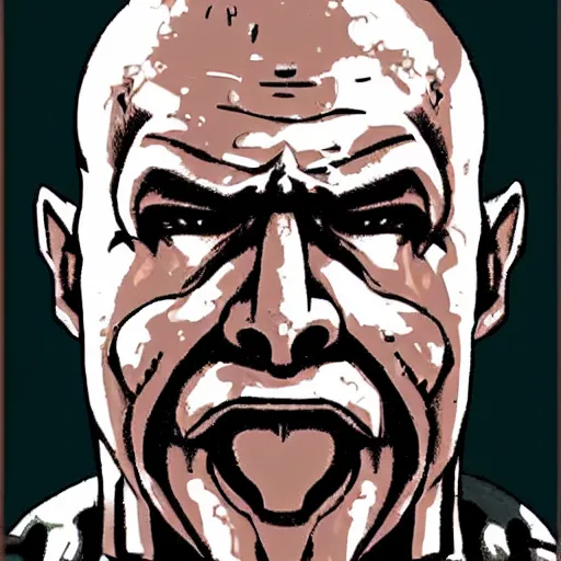 Prompt: Charles Bronson as Doomguy, Doom 2016