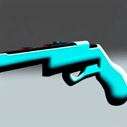 Image similar to cyberpunk revolver pistol, cyan and teal, photorealistic, 8 k,