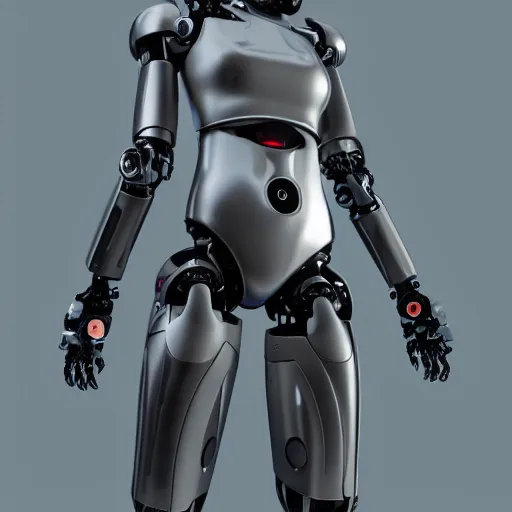 Image similar to female robot girl, 8 k, highly detailed