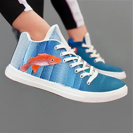 Prompt: fish sneakers