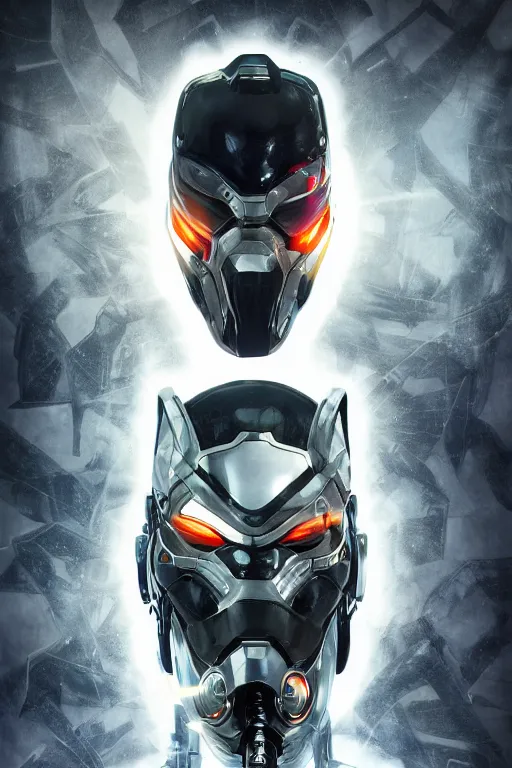 Image similar to cyber cyborg ninja lion mask helmet metal gear solid artic suit swat commando, global illumination ray tracing hdr fanart arstation by sung choi and eric pfeiffer and gabriel garza and casper konefal, a spectacular view cinematic rays of sunlight comic book illustration, by john kirby