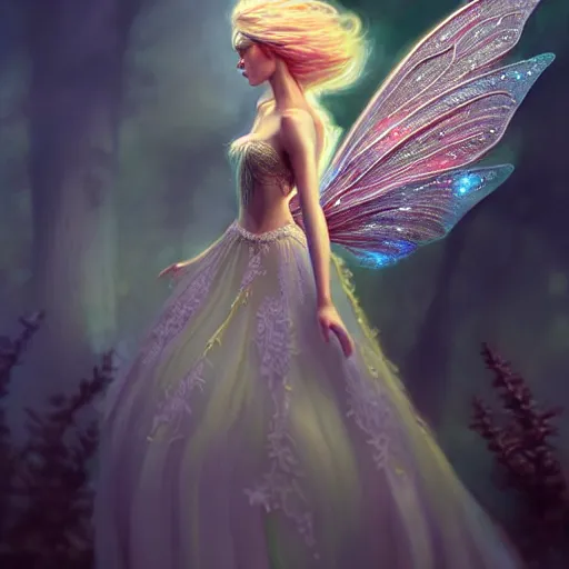 Prompt: a picture of a pretty fairy, elegant, epic, detailed, intricate, digital painting, concept art, realistic, smooth, focus, rim light,