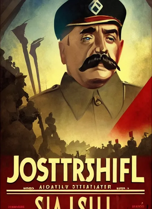 Image similar to poster for a biographical film animation called joseph stalin vs adolf hitler, 8 k, hd, art by craig mullins