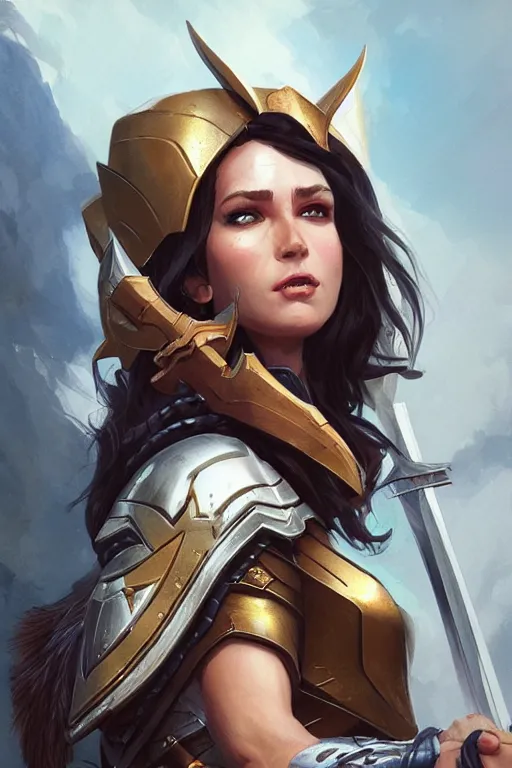 Image similar to amazon valkyrie athena, d & d, fantasy, portrait, highly detailed, headshot, digital painting, trending on artstation, concept art, sharp focus, illustration, art by artgerm and greg rutkowski and magali villeneuve