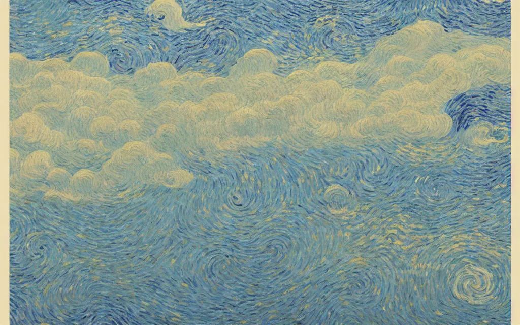 Image similar to a serene morning at the lake, fractal. japanese embroidery. retro minimalist art by jean giraud and van gogh.