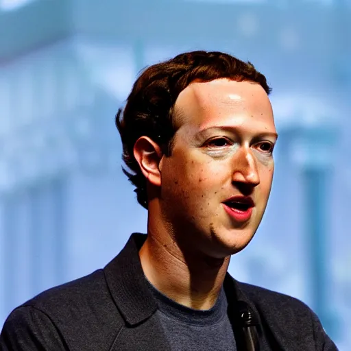 Image similar to mark zuckerburg with a small body. hyperrealistic photorealistic, detailed background, detailed features, radiant lighting