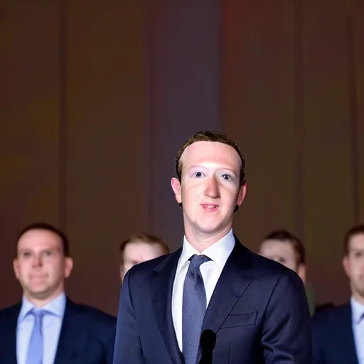 Prompt: mark zuckerburg with a small body. hyperrealistic photorealistic, detailed background, detailed features, radiant lighting