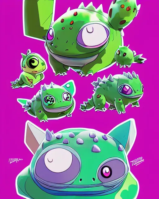 Image similar to lofi BioPunk Pokemon Bulbasaur portrait Pixar style by Tristan Eaton Artgerm