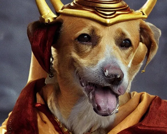 Prompt: Wishbone the dog in the Mahabharata