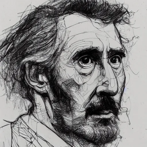 Image similar to a realistic yet scraggly portrait sketch of the side profile of a stern and sophisticated christopher lee, trending on artstation, intricate details, in the style of frank auerbach, in the style of sergio aragones, in the style of martin ansin, in the style of david aja, in the style of mattias adolfsson