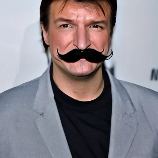 Prompt: Nathan Fillion Mustache Maki Maki