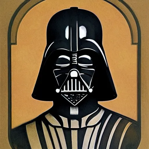 Prompt: Darth Vader helmet , elegant art nouveau style, Alphonse Mucha, james gurney
