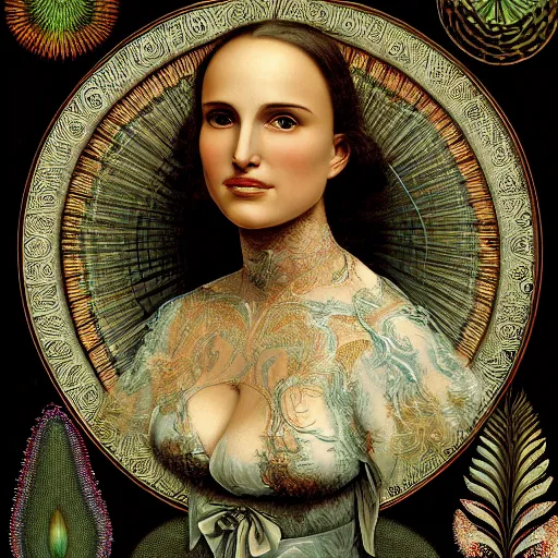 Image similar to portrait of natalie portman by ernst haeckel