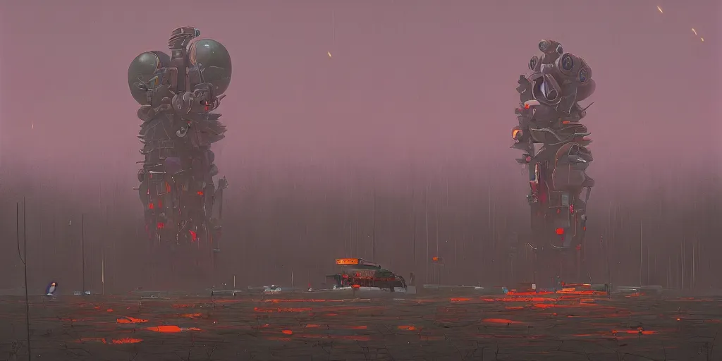 Image similar to the destroyer of worlds, art by simon stalenhag