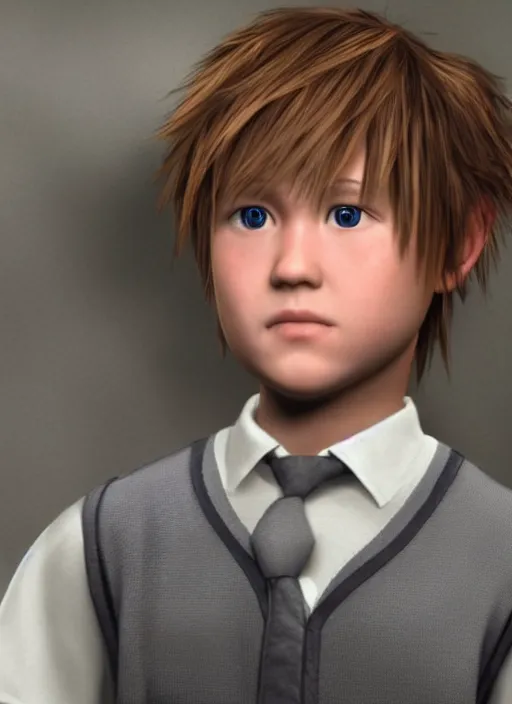 Image similar to haley joel osment realistic sora from kingdom hearts