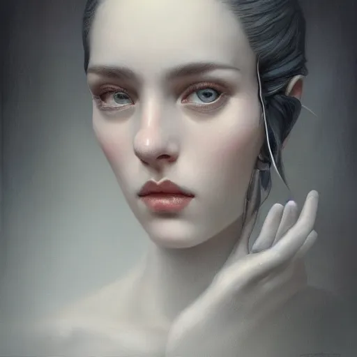 Image similar to tom bagshaw portrait, beautiful portrait of chiara tews, professionally retouched, focus eyes, ultra realistic soft painting, insanely detailed linework, symmetrical accurate intricate features, behance, 8 k