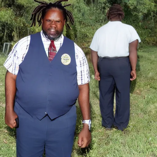 Image similar to african american male school bus driver with dreads, and fat legs