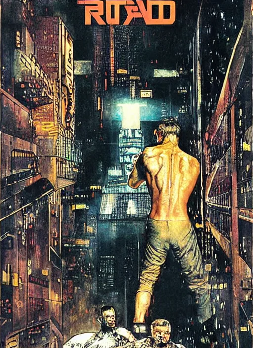 Image similar to the roy batty scene in blade runner, by norman rockwell and jason fabok and tom lovell and frank schoonover and dean cornwell and jack kirby