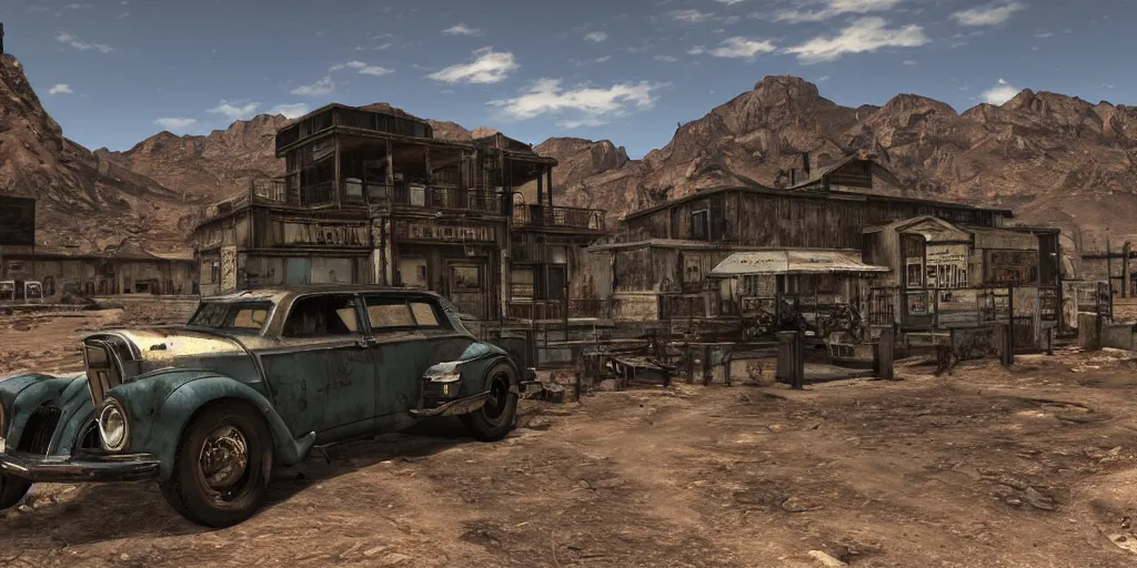 Image similar to brotherhood of steel saloon from fallout : new vegas game, matte painting,