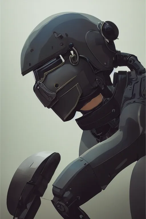 Image similar to robot ninja mask helmet metal gear solid training suit swat commando, aesthetic octane render, 8 k hd resolution, by ilya kuvshinov and cushart krentz and gilleard james, by carl warner and jim woodring, trending on artstation : 1. 5, sweet joy harmony color scheme