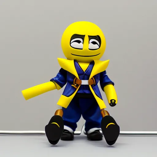 Image similar to korosensei from ansatsu kyoushitsu, actionfigure, product shoot, studio lighting