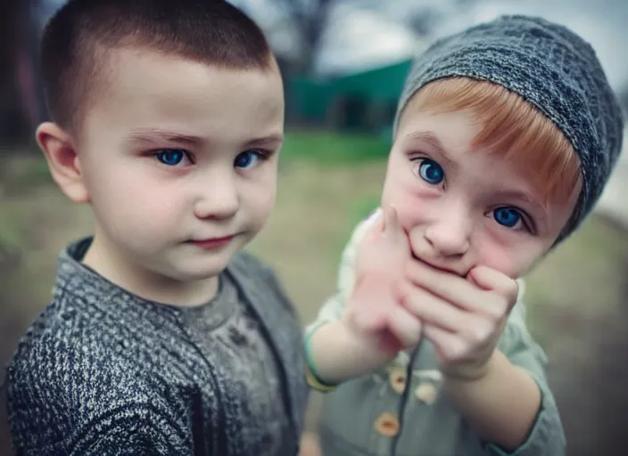 Image similar to professional fine details photo portrait of kid from kazan, tatarstan kid in the postsoviet suburbia, iphone detailed photo, instagram, beautiful eyes