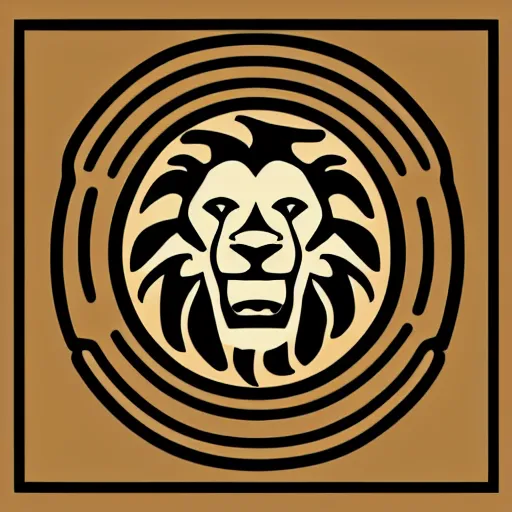 Prompt: minimal vector logo of a laughing lion head