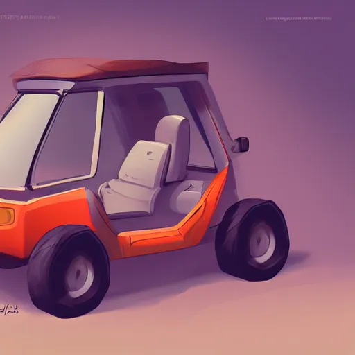 Image similar to 2d concept art of small vehicle by Dawid Michalczyk