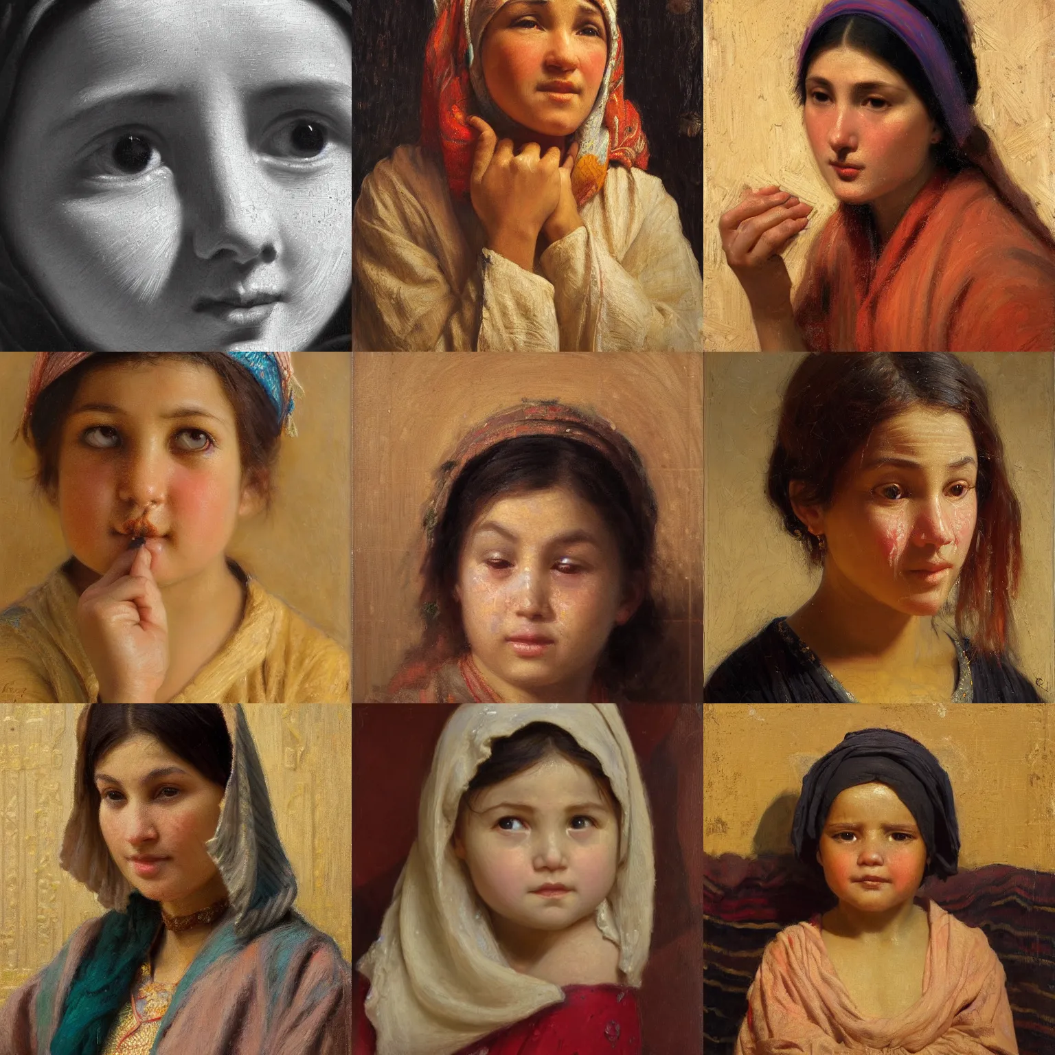 Prompt: orientalism face detail of a cute woman with a runny nose and cold symptoms by edwin longsden long and theodore ralli and nasreddine dinet and adam styka, masterful intricate art. oil on canvas, excellent lighting, high detail 8 k