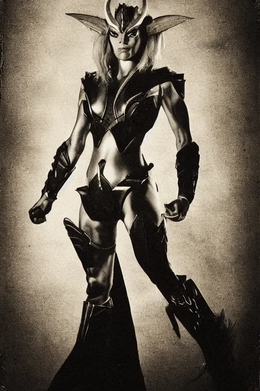 Prompt: zodak from masters of the universe, portrait, full body, symmetrical features, silver iodide, 1 8 8 0 photograph, sepia tone, aged paper, sergio leone, master prime lenses, cinematic