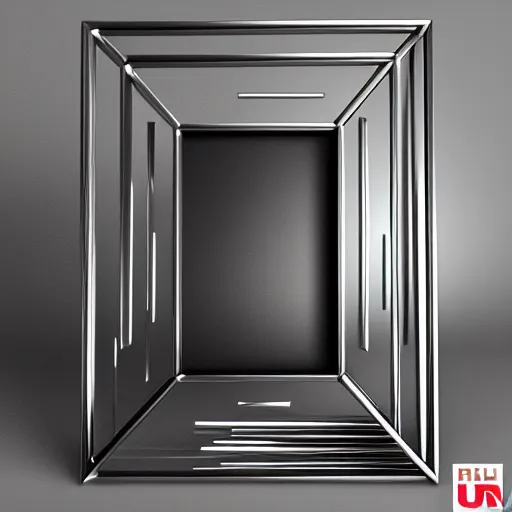 Image similar to thin surreal liquid metal picture frame, ultra rendered extreme realism and detail, 8 k, highly detailed, realistic, pbr, unreal engine 5, cinematic, cryengine, octane render