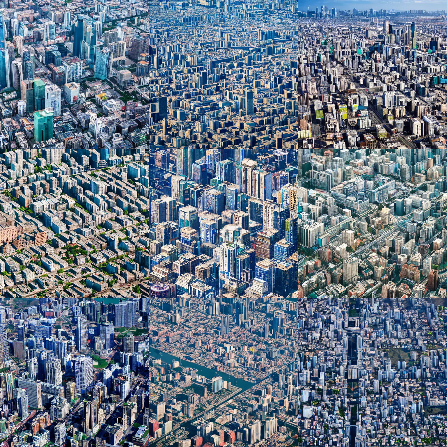 Prompt: city aerial view, tetris