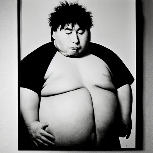 Prompt: a portrait of an overweight lionel messi by nobuyoshi araki