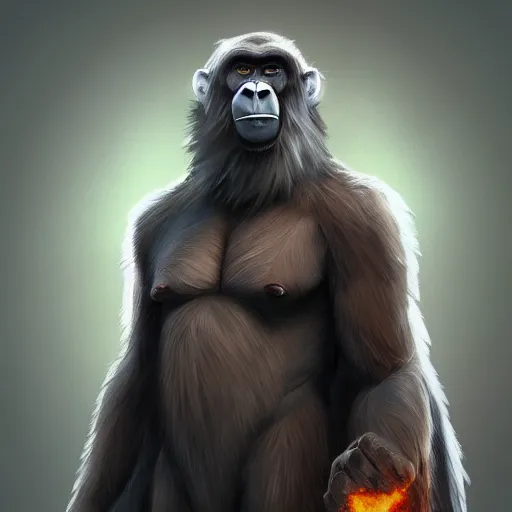 Prompt: fury art, an anthro ape wearing a large cape, exploding background, 3 d, 8 k, extremely detailed, trending on furaffinity, trending on artstation, award winning, sharp focus, illustration