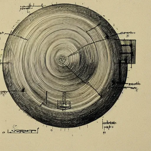 Image similar to a blueprint style of a satellite drawn by leonardo da vincil, drawing,