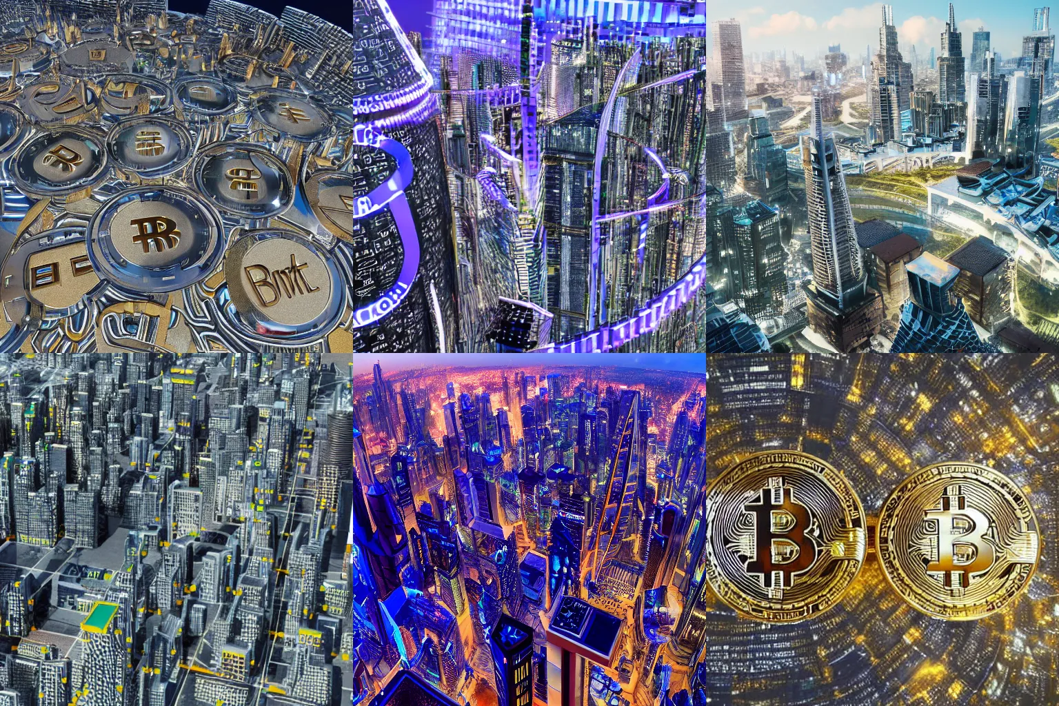 Prompt: Photo of a futuristic Bitcoin megacity, utopia, highly-detailed