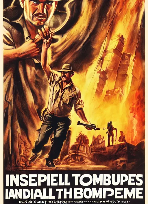 Image similar to 1 9 8 6 poster for indiana jones and the temple of boom