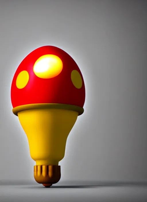 Image similar to 3d render of a giant lightbulb with a mario brothers fire flower inside