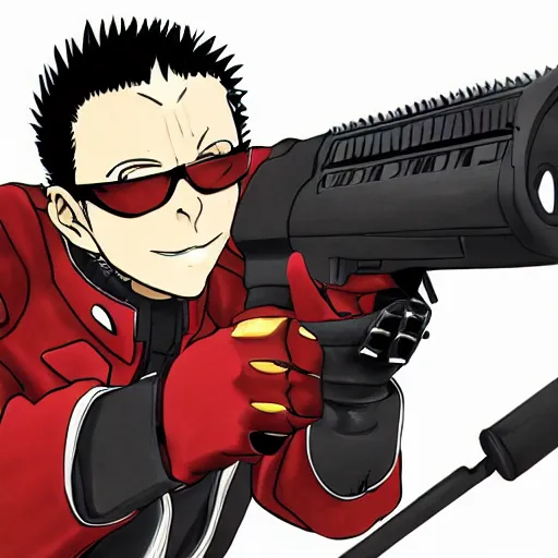 Prompt: Vash the Stampede as a gun