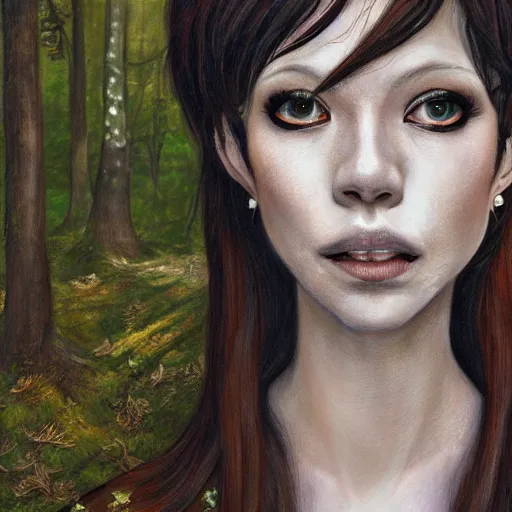 Image similar to A professionaly painted portrait of an archfey, 4k, painted by Junji Ito, trending on artstation, tasteful, bokeh, hyperrealistic, highly detailed, good proportions